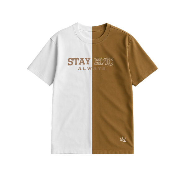 Stay Epic Sandstone Blend T shirt- White Emblem